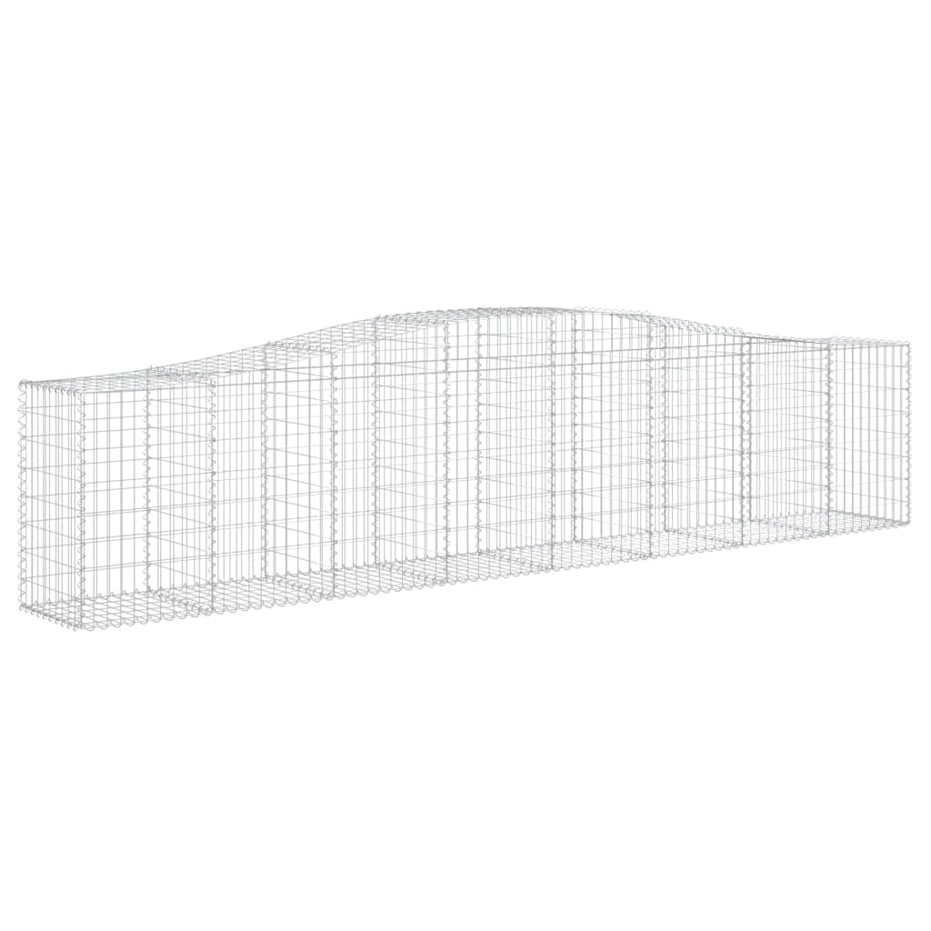 vidaXL Arched Gabion Baskets 8 pcs 400x50x80/100 cm Galvanised Iron 3