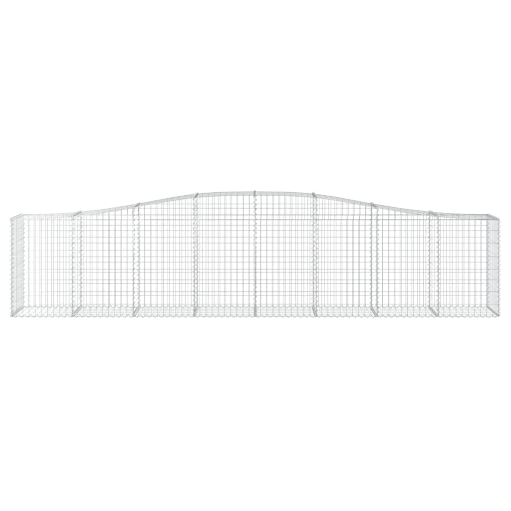 vidaXL Arched Gabion Baskets 8 pcs 400x50x80/100 cm Galvanised Iron 4