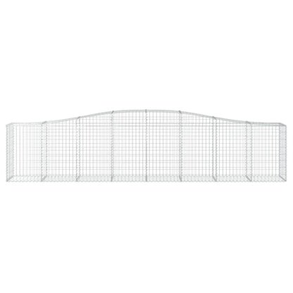 vidaXL Arched Gabion Baskets 8 pcs 400x50x80/100 cm Galvanised Iron 4