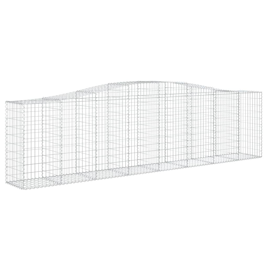 vidaXL Arched Gabion Baskets 7 pcs 400x50x100/120 cm Galvanised Iron 3