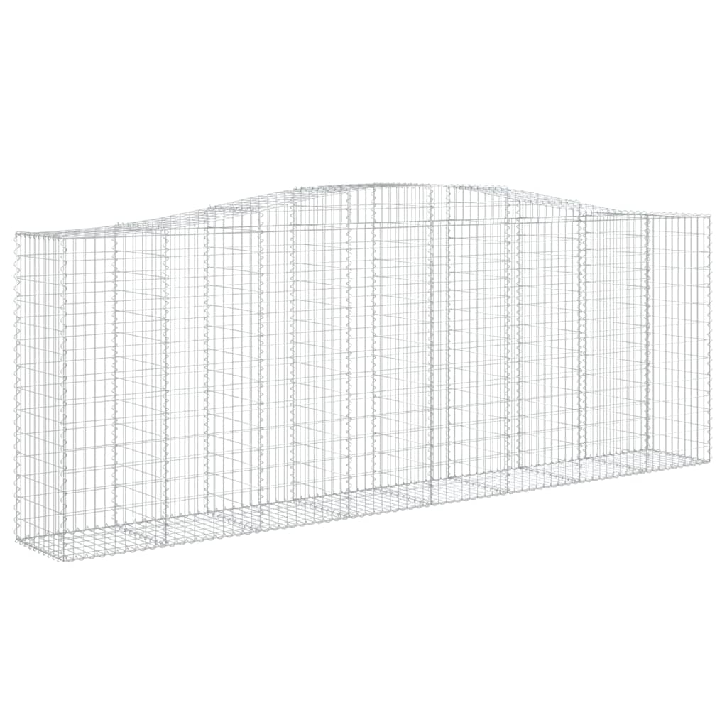 vidaXL Arched Gabion Baskets 3 pcs 400x50x140/160 cm Galvanised Iron 3