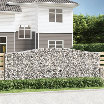 vidaXL Arched Gabion Baskets 3 pcs 400x50x140/160 cm Galvanised Iron 1