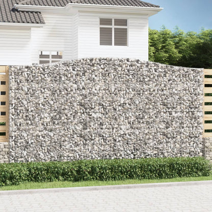 vidaXL Arched Gabion Baskets 2 pcs 400x50x220/240 cm Galvanised Iron 1