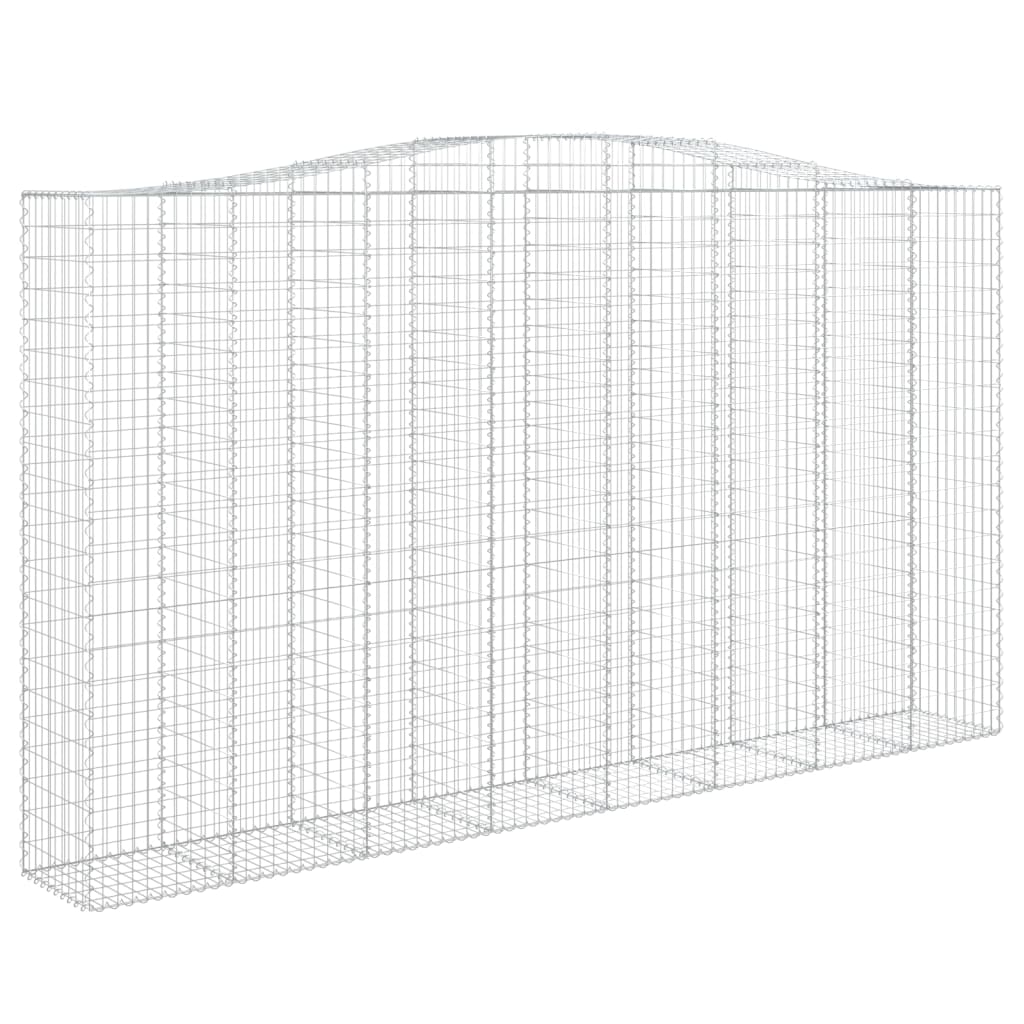 vidaXL Arched Gabion Baskets 3 pcs 400x50x220/240 cm Galvanised Iron 3