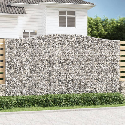 vidaXL Arched Gabion Baskets 3 pcs 400x50x220/240 cm Galvanised Iron 1