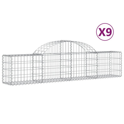 Arched Gabion Baskets Galvanised Iron 9 200 x 30 x 40/60–200 x 50 x 220/240 cm 200 x 30 x 40/60 cm