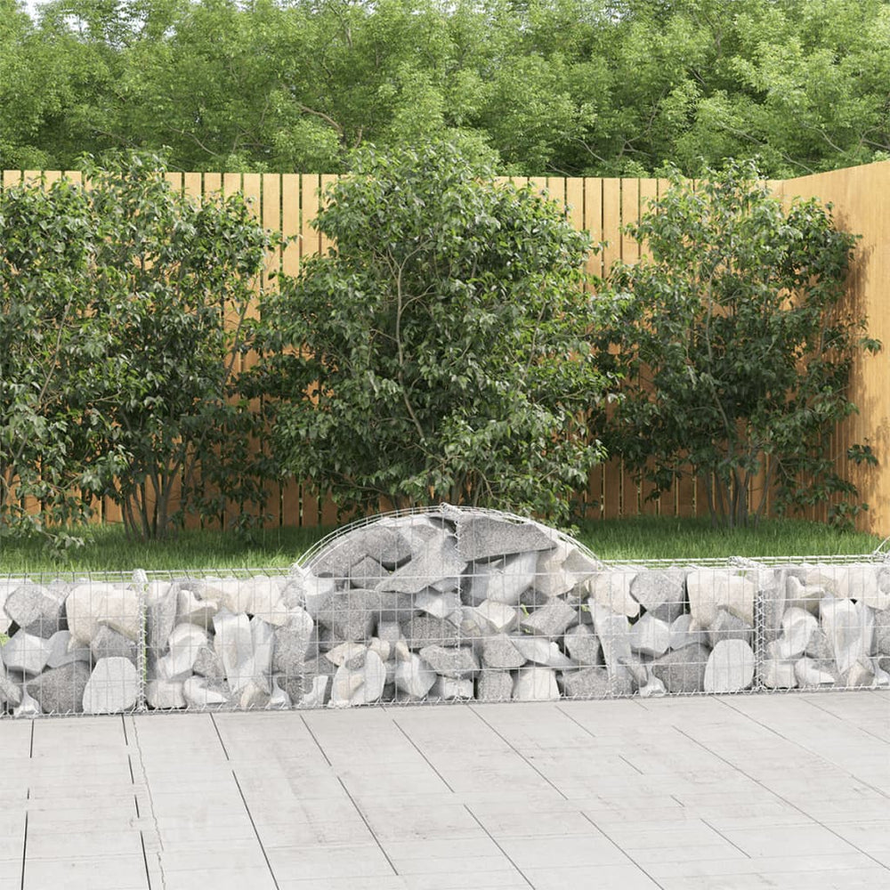 vidaXL Arched Gabion Baskets 10 pcs 200x30x40/60 cm Galvanised Iron