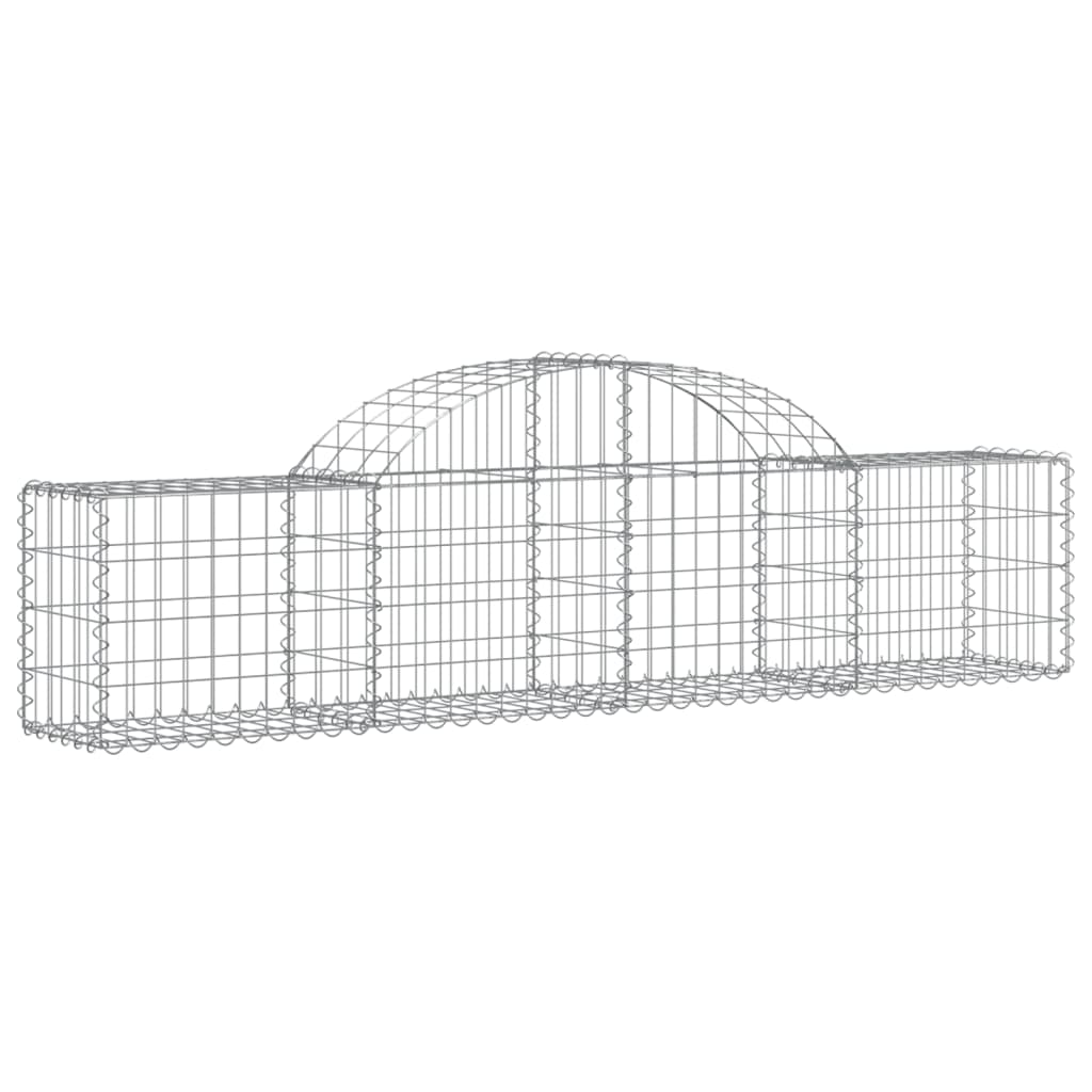 vidaXL Arched Gabion Baskets 11 pcs 200x30x40/60 cm Galvanised Iron 3