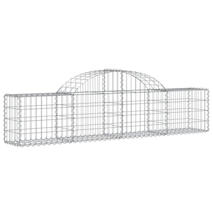 vidaXL Arched Gabion Baskets 11 pcs 200x30x40/60 cm Galvanised Iron 3