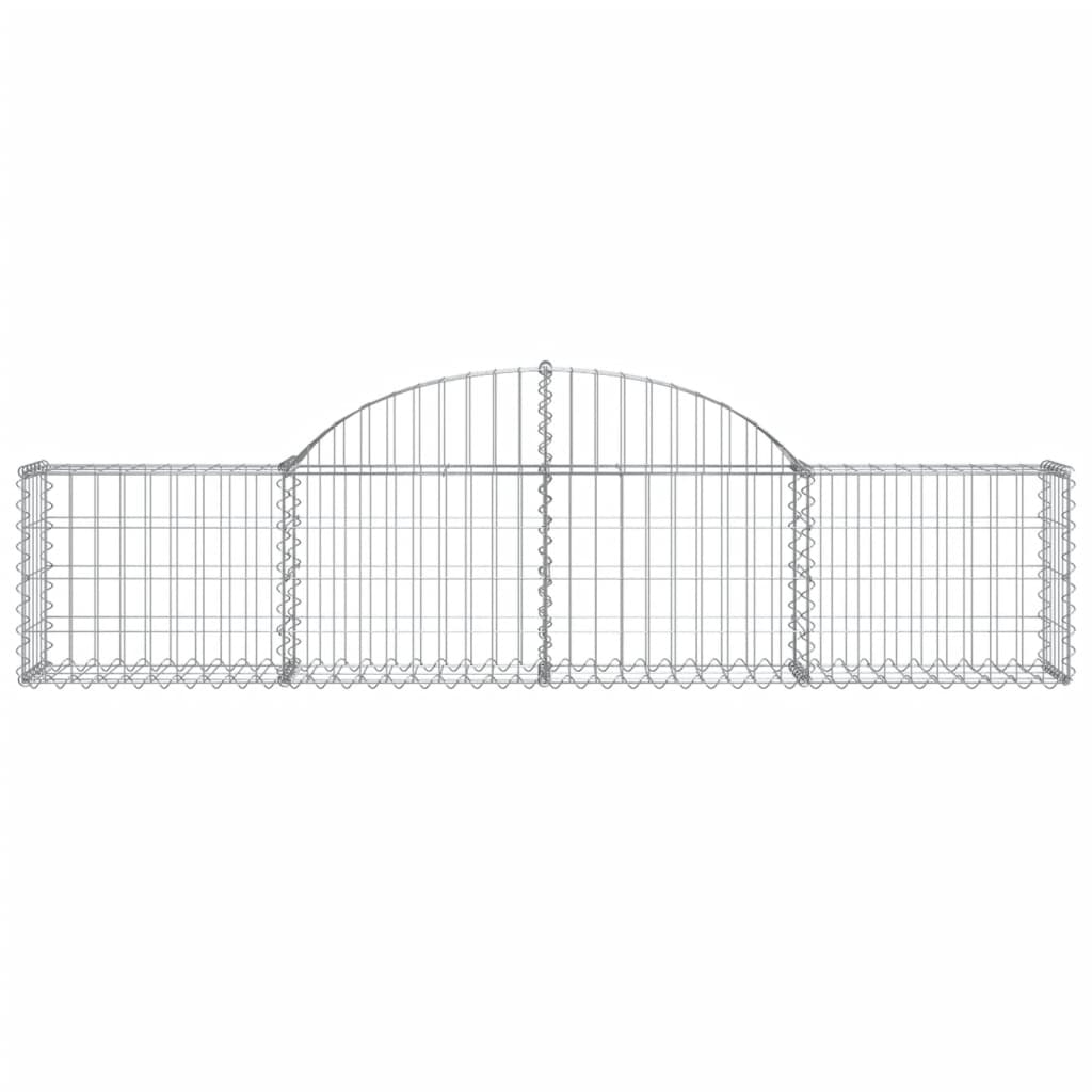 vidaXL Arched Gabion Baskets 11 pcs 200x30x40/60 cm Galvanised Iron 4