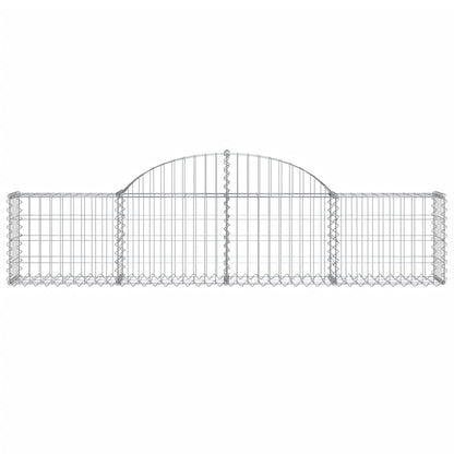 vidaXL Arched Gabion Baskets 11 pcs 200x30x40/60 cm Galvanised Iron 4