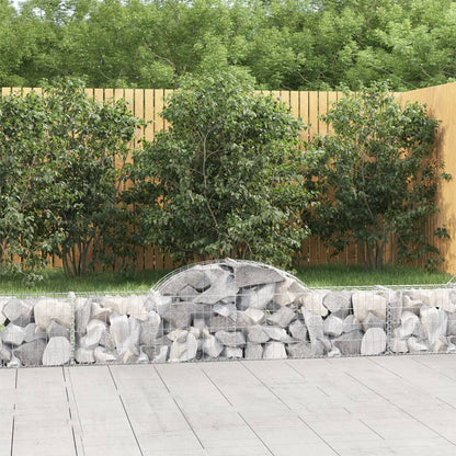 vidaXL Arched Gabion Baskets 11 pcs 200x30x40/60 cm Galvanised Iron 1