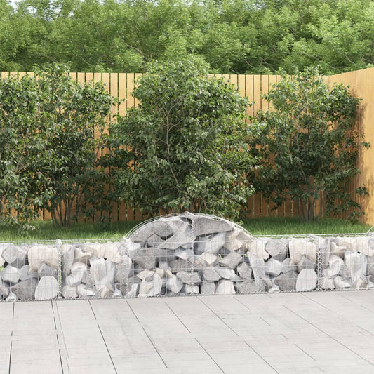 vidaXL Arched Gabion Baskets 11 pcs 200x30x40/60 cm Galvanised Iron 1