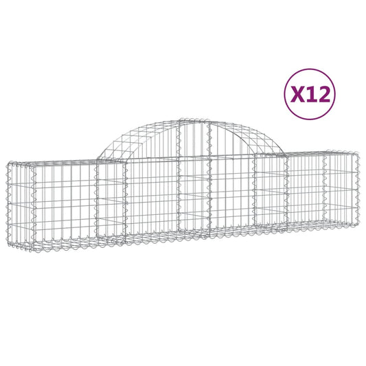 Arched Gabion Baskets Galvanised Iron 12 200 x 30 x 40/60–200 x 50 x 220/240 cm 200 x 30 x 40/60 cm