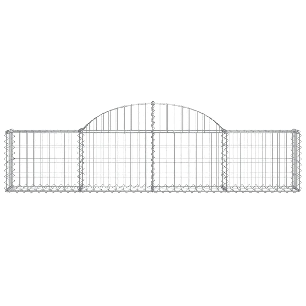 vidaXL Arched Gabion Baskets 12 pcs 200x30x40/60 cm Galvanised Iron 4