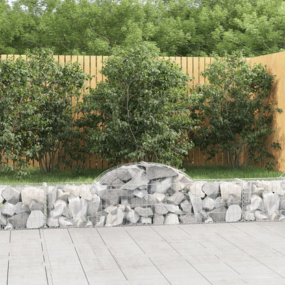 vidaXL Arched Gabion Baskets 12 pcs 200x30x40/60 cm Galvanised Iron 1