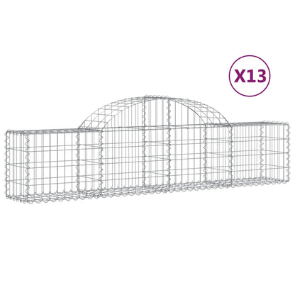 Arched Gabion Baskets Galvanised Iron 13 200 x 30 x 40/60–200 x 50 x 220/240 cm 200 x 30 x 40/60 cm