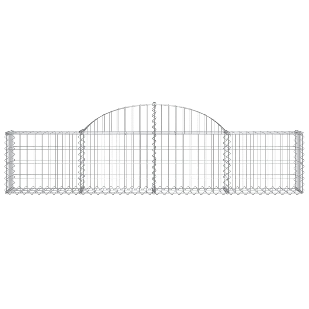 vidaXL Arched Gabion Baskets 13 pcs 200x30x40/60 cm Galvanised Iron 4