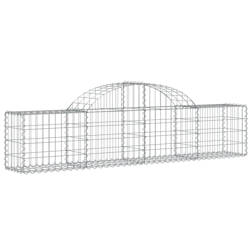 vidaXL Arched Gabion Baskets 14 pcs 200x30x40/60 cm Galvanised Iron 3