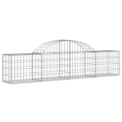 vidaXL Arched Gabion Baskets 14 pcs 200x30x40/60 cm Galvanised Iron 3