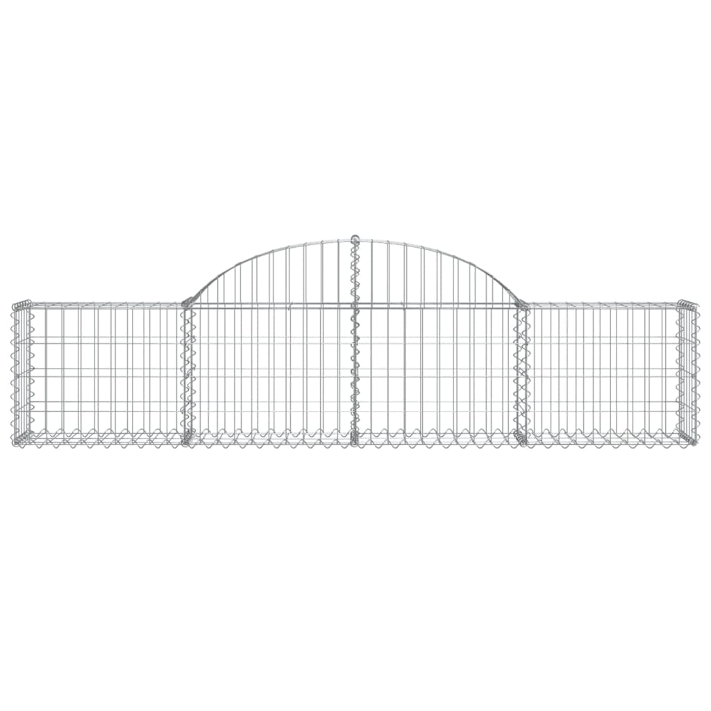 vidaXL Arched Gabion Baskets 14 pcs 200x30x40/60 cm Galvanised Iron 4
