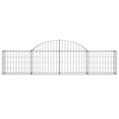 vidaXL Arched Gabion Baskets 14 pcs 200x30x40/60 cm Galvanised Iron 4