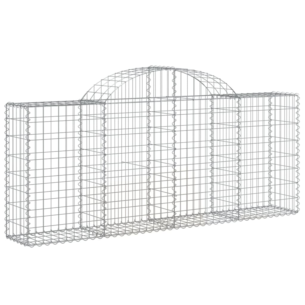 vidaXL Arched Gabion Baskets 11 pcs 200x30x80/100 cm Galvanised Iron 3