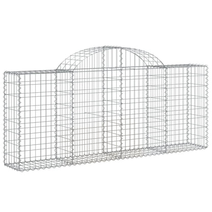vidaXL Arched Gabion Baskets 11 pcs 200x30x80/100 cm Galvanised Iron 3