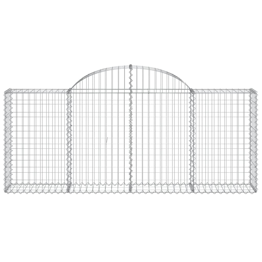 vidaXL Arched Gabion Baskets 11 pcs 200x30x80/100 cm Galvanised Iron 4