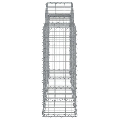 vidaXL Arched Gabion Baskets 11 pcs 200x30x80/100 cm Galvanised Iron 5