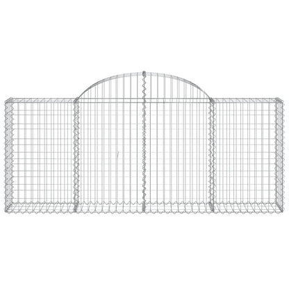 vidaXL Arched Gabion Baskets 12 pcs 200x30x80/100 cm Galvanised Iron 4