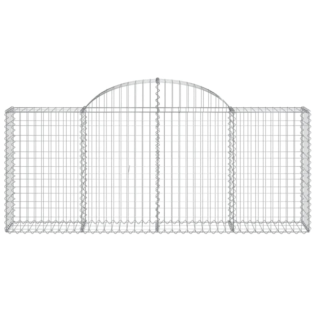 vidaXL Arched Gabion Baskets 13 pcs 200x30x80/100 cm Galvanised Iron 4