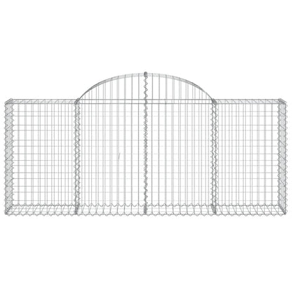 vidaXL Arched Gabion Baskets 13 pcs 200x30x80/100 cm Galvanised Iron 4