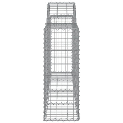 vidaXL Arched Gabion Baskets 13 pcs 200x30x80/100 cm Galvanised Iron 5