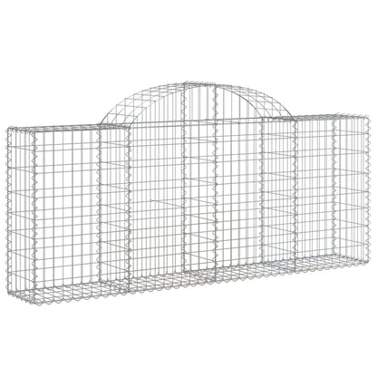 vidaXL Arched Gabion Baskets 14 pcs 200x30x80/100 cm Galvanised Iron 3