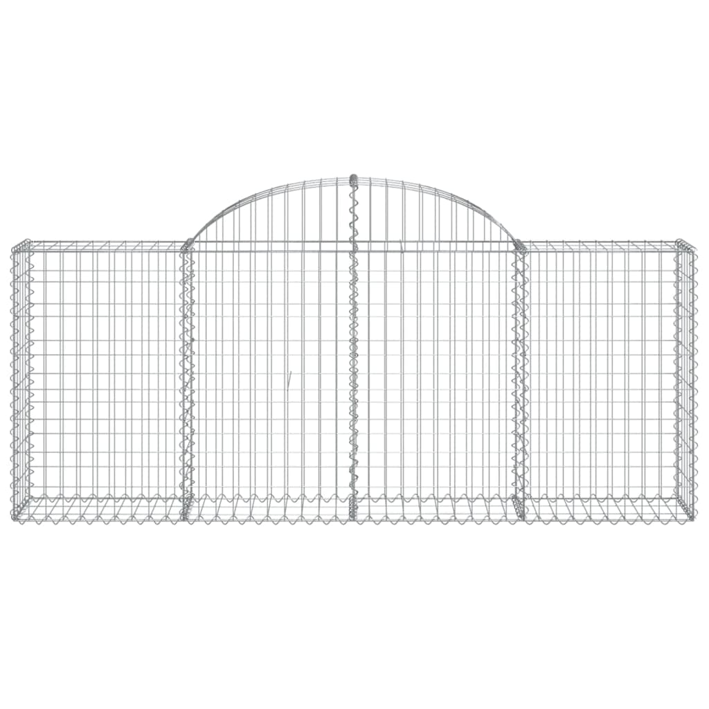 vidaXL Arched Gabion Baskets 14 pcs 200x30x80/100 cm Galvanised Iron 4