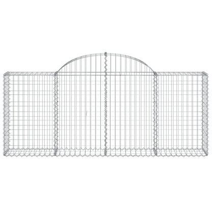vidaXL Arched Gabion Baskets 14 pcs 200x30x80/100 cm Galvanised Iron 4