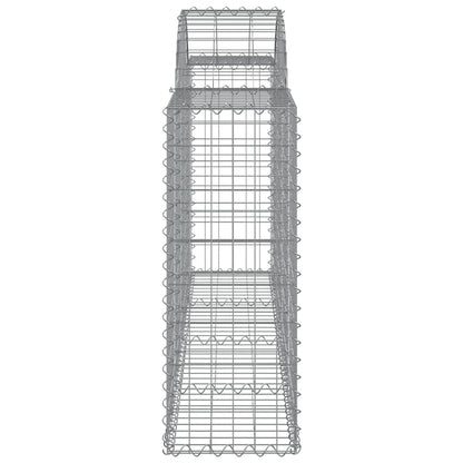 vidaXL Arched Gabion Baskets 14 pcs 200x30x80/100 cm Galvanised Iron 5