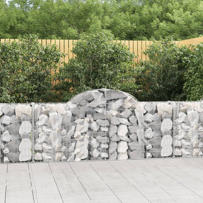 vidaXL Arched Gabion Baskets 14 pcs 200x30x80/100 cm Galvanised Iron 1