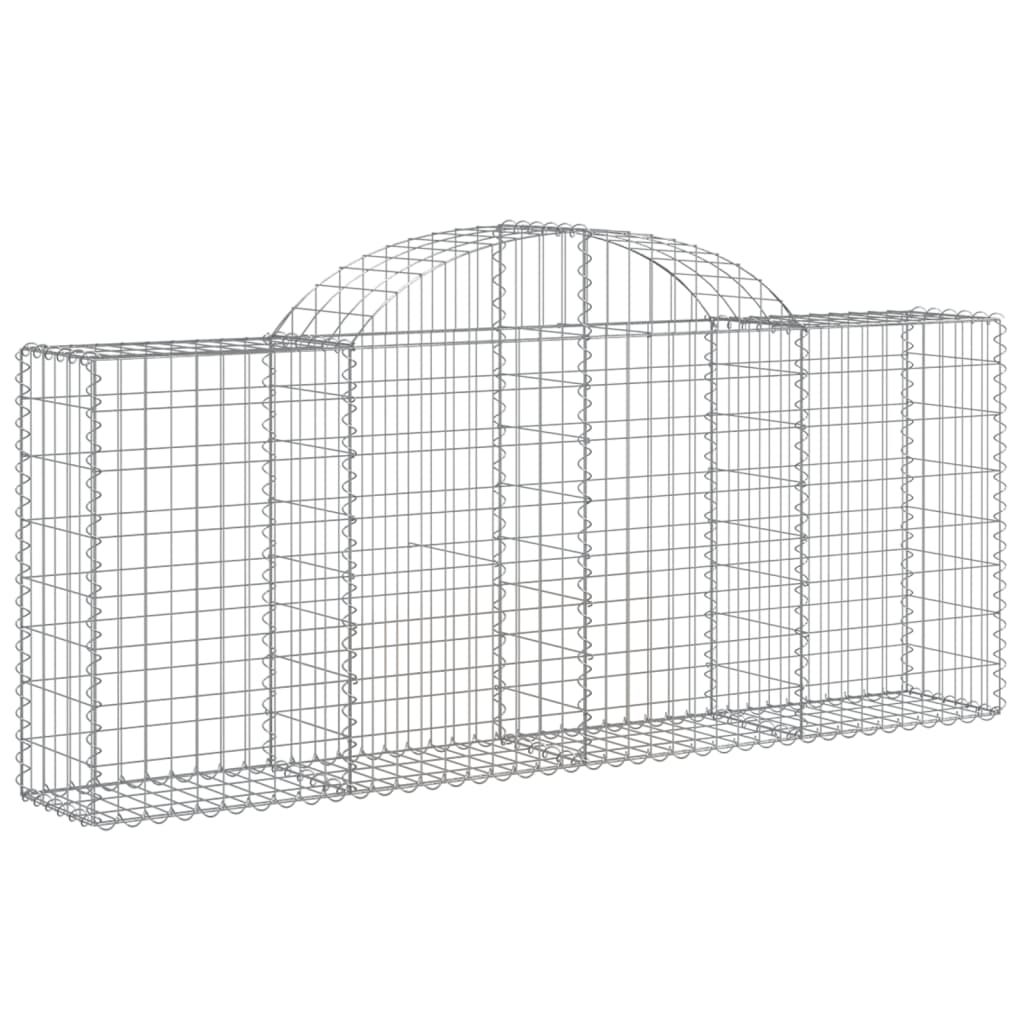 vidaXL Arched Gabion Baskets 20 pcs 200x30x80/100 cm Galvanised Iron 3