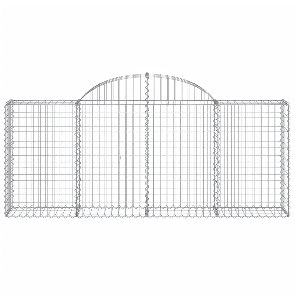 vidaXL Arched Gabion Baskets 20 pcs 200x30x80/100 cm Galvanised Iron 4