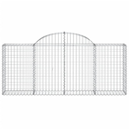 vidaXL Arched Gabion Baskets 20 pcs 200x30x80/100 cm Galvanised Iron 4