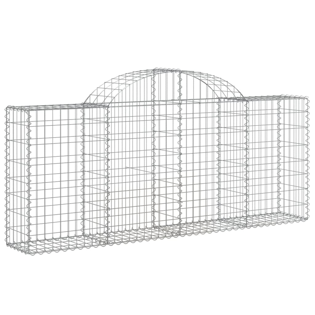 vidaXL Arched Gabion Baskets 25 pcs 200x30x80/100 cm Galvanised Iron 3