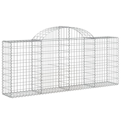 vidaXL Arched Gabion Baskets 25 pcs 200x30x80/100 cm Galvanised Iron 3