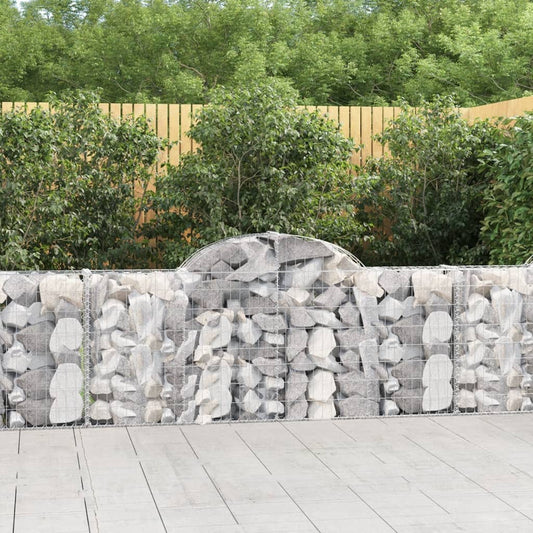 vidaXL Arched Gabion Baskets 40 pcs 200x30x80/100 cm Galvanised Iron 1