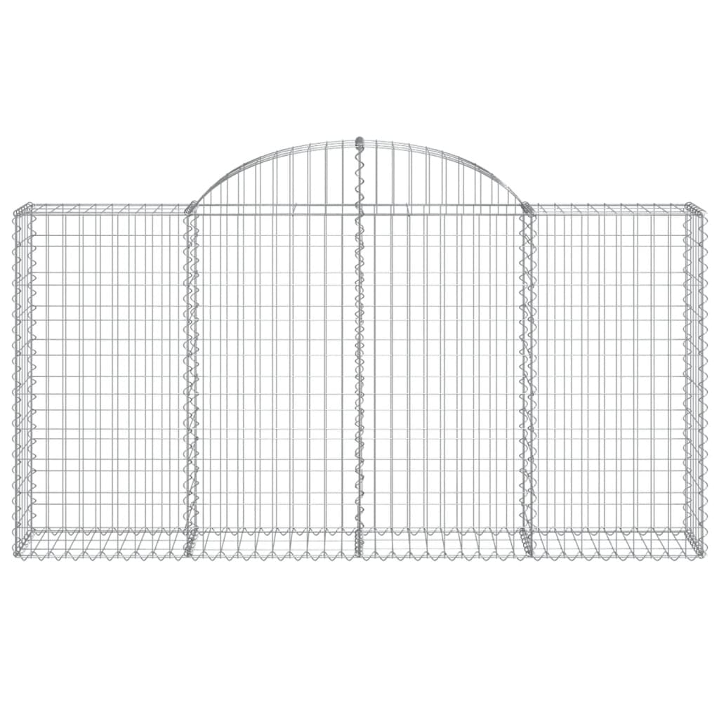 vidaXL Arched Gabion Baskets 8 pcs 200x30x100/120 cm Galvanised Iron 4