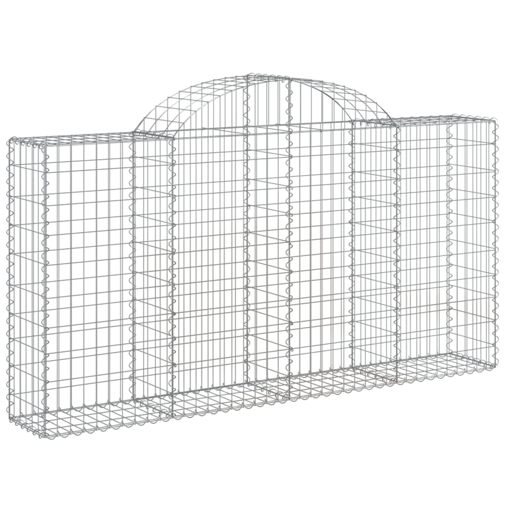 vidaXL Arched Gabion Baskets 9 pcs 200x30x100/120 cm Galvanised Iron 3