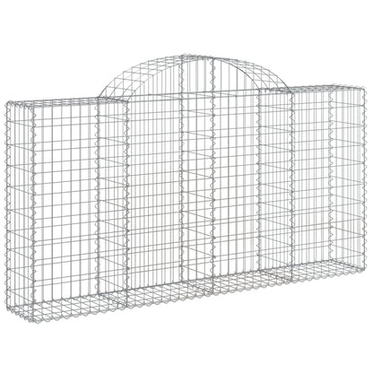 vidaXL Arched Gabion Baskets 9 pcs 200x30x100/120 cm Galvanised Iron 3