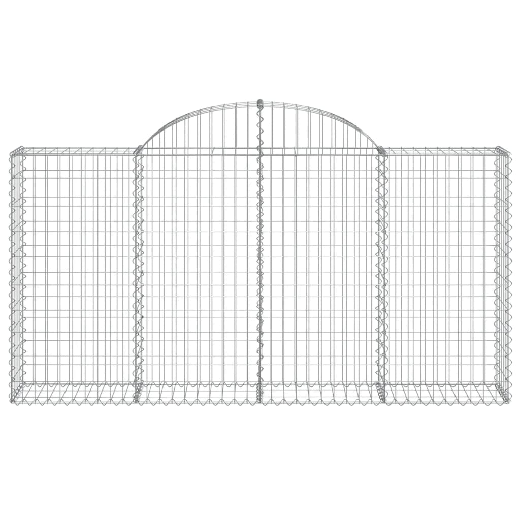 vidaXL Arched Gabion Baskets 9 pcs 200x30x100/120 cm Galvanised Iron 4