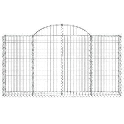 vidaXL Arched Gabion Baskets 9 pcs 200x30x100/120 cm Galvanised Iron 4